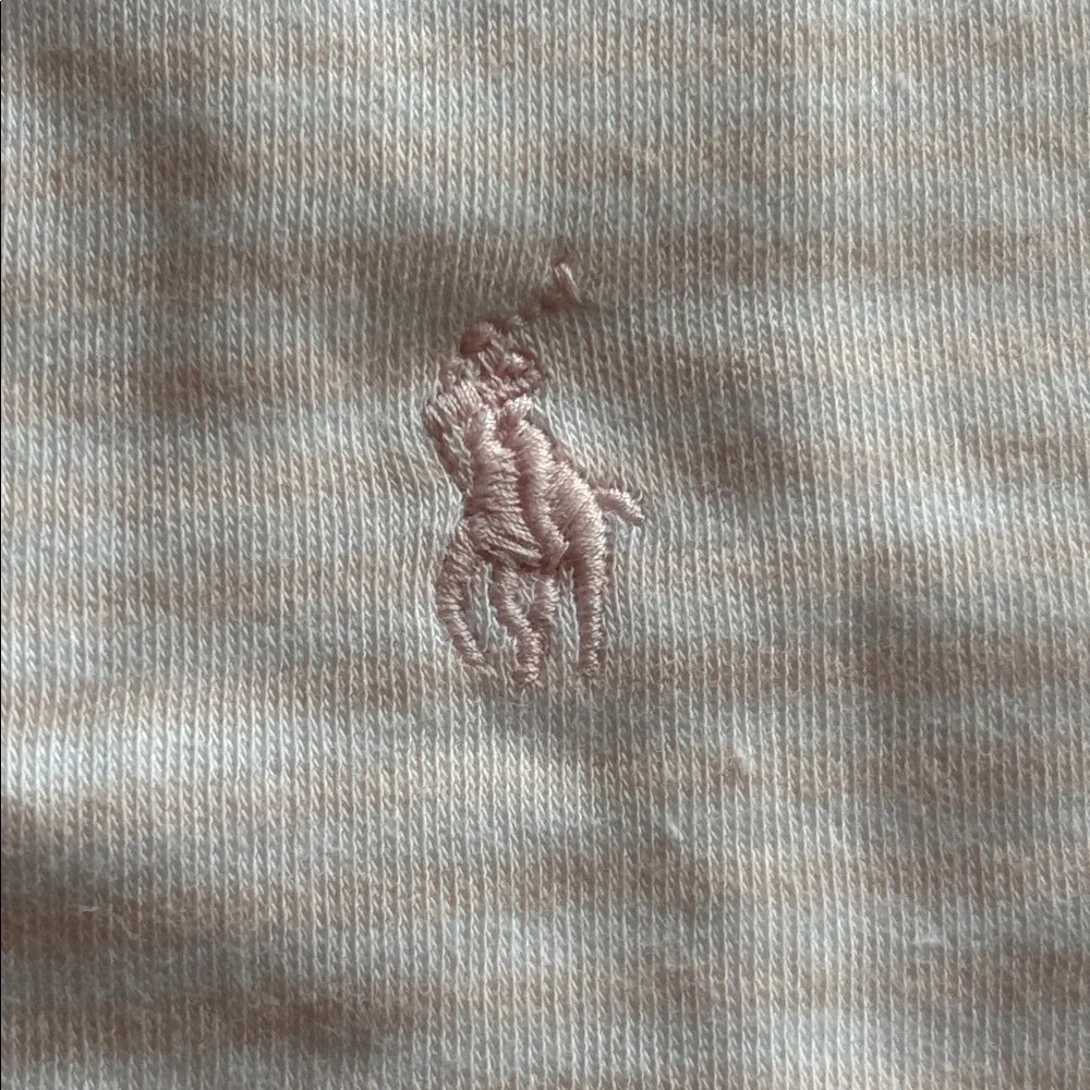 RALPH LAUREN Pony Cotton Interlock Bib Essentials Pink and White Striped BIB 2